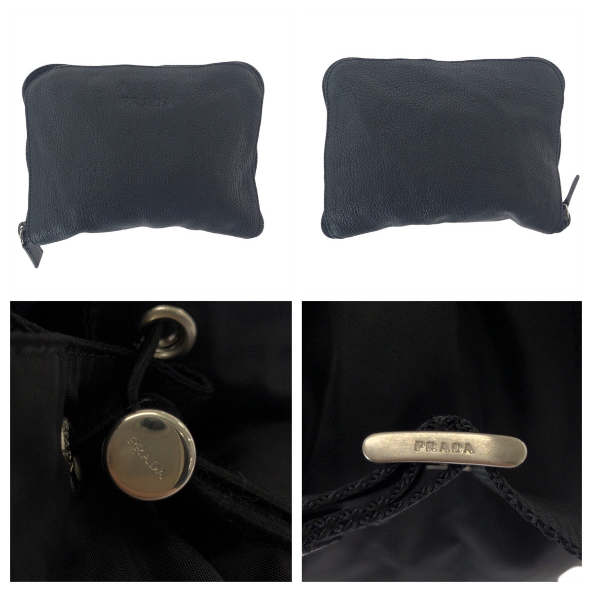 24681
PRADA プラダ テスート 三角ロゴプレート ブラック 黒 シルバー金具 ナイロン / レザー リュックサック バックパック 折りたたみ レディース A44