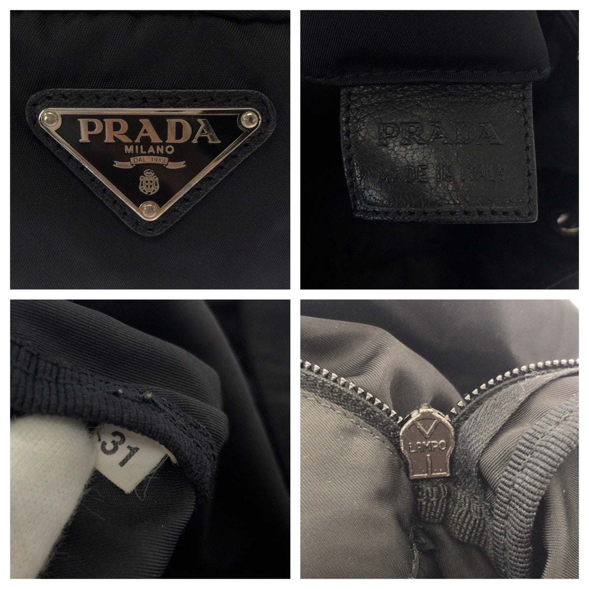 24681
PRADA プラダ テスート 三角ロゴプレート ブラック 黒 シルバー金具 ナイロン / レザー リュックサック バックパック 折りたたみ レディース A44
