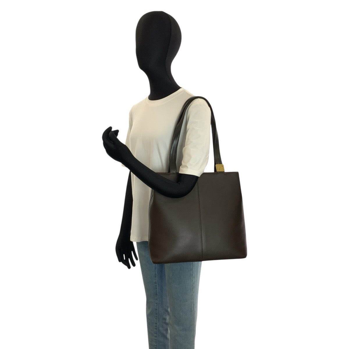 24685
BURBERRY バーバリー 中チェック柄 ブラウン ゴールド金具 レザー トートバッグ ショルダーバッグ レディース A28