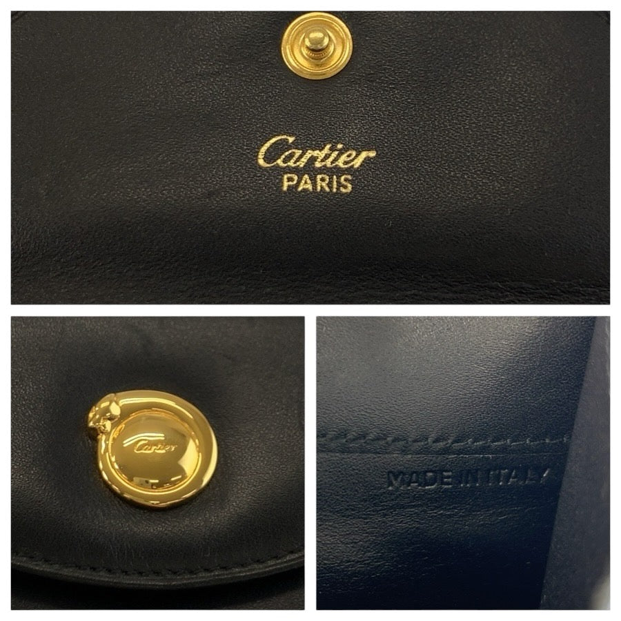24687
CARTIER カルティエ パンテール ブラック 黒 ゴールド金具 レザー コインケース 小銭入れ 男女兼用 レディース ABP14