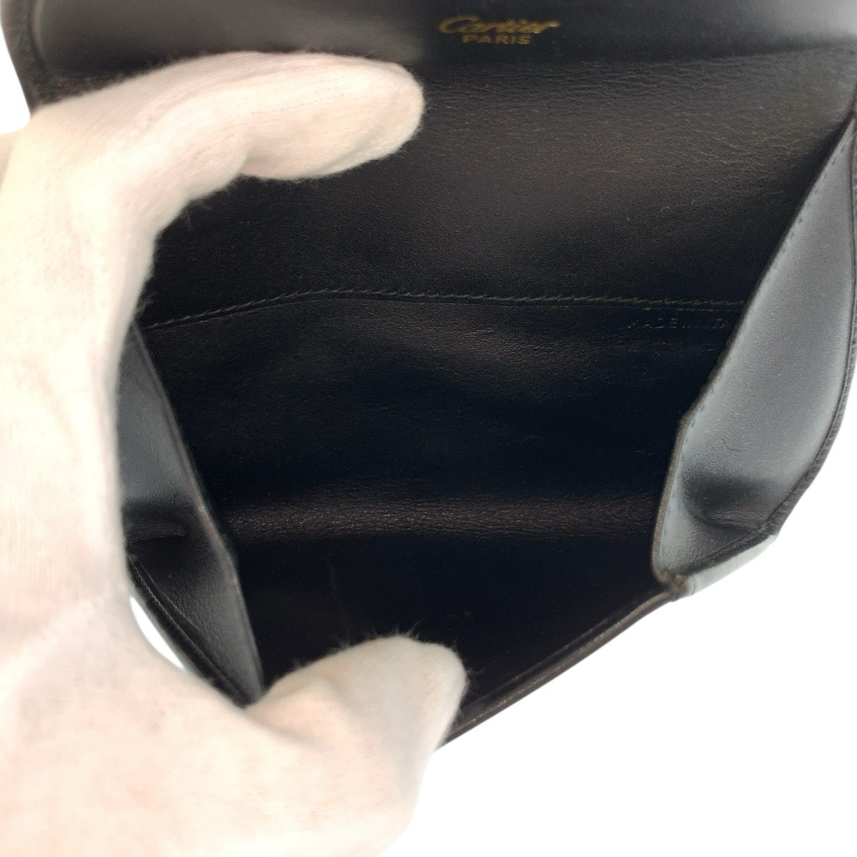24687
CARTIER カルティエ パンテール ブラック 黒 ゴールド金具 レザー コインケース 小銭入れ 男女兼用 レディース ABP14