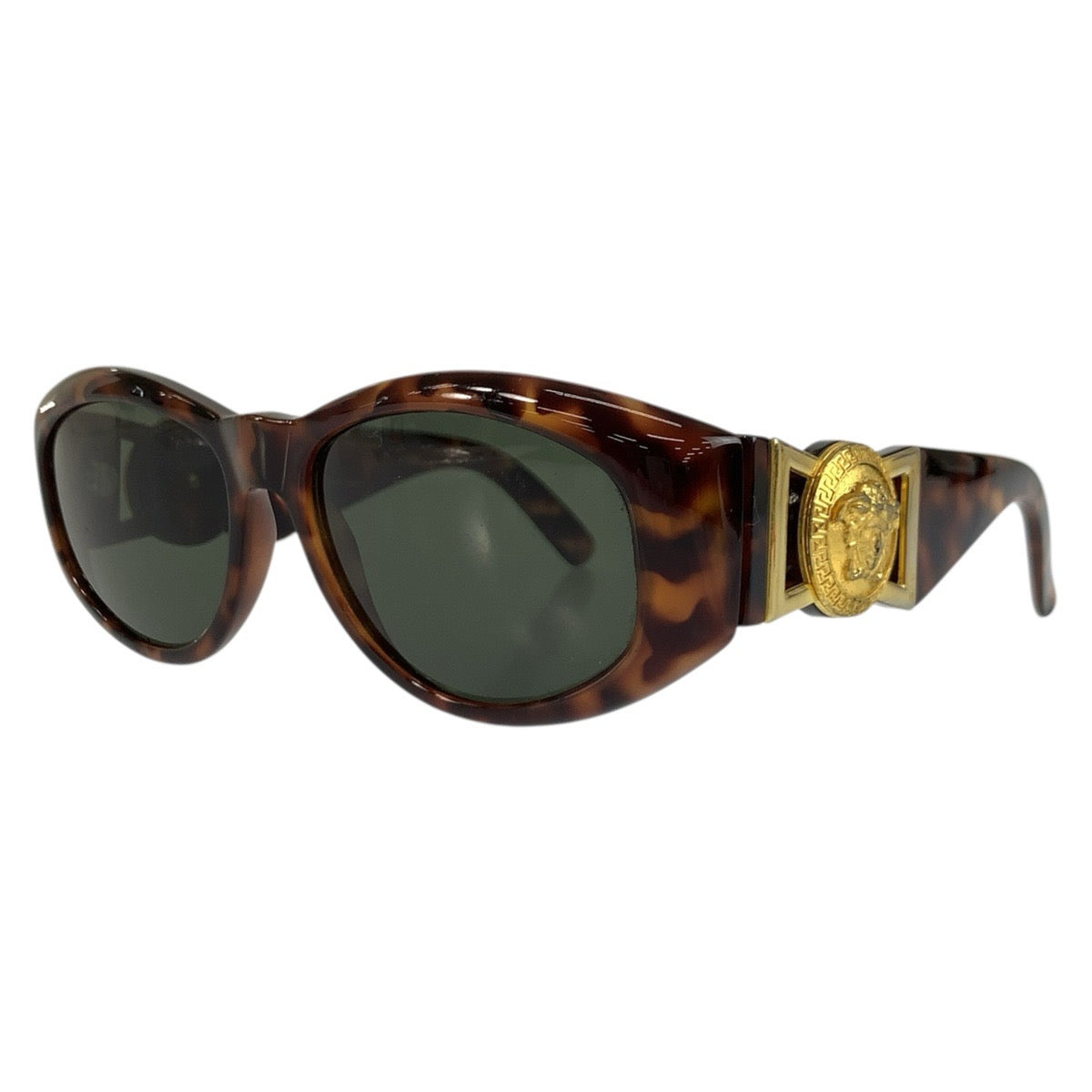 24688
VERSACE ヴェルサーチ メデューサ ブラウン ゴールド プラスチック MOD 424 COL 869 OD サングラス 男女兼用 オーバル レディース AB14