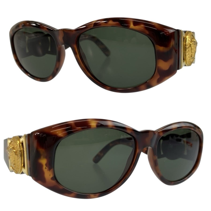 24688
VERSACE ヴェルサーチ メデューサ ブラウン ゴールド プラスチック MOD 424 COL 869 OD サングラス 男女兼用 オーバル レディース AB14
