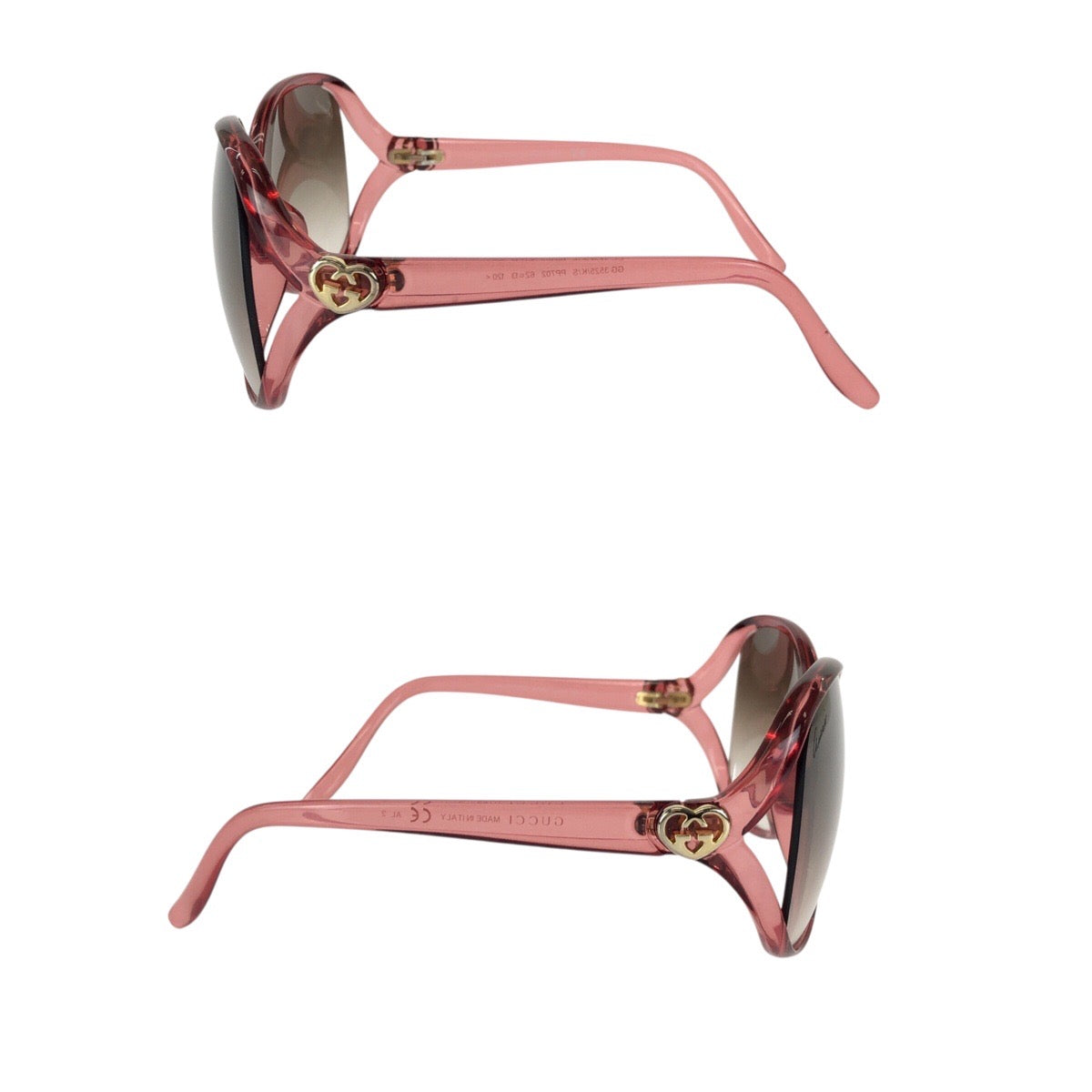 24690
GUCCI グッチ ラブリー ハート ピンク ブラウン ゴールド金具 プラスチック / メタル GG3525/K/S サングラス 男女兼用 バタフライ レディース ABP14