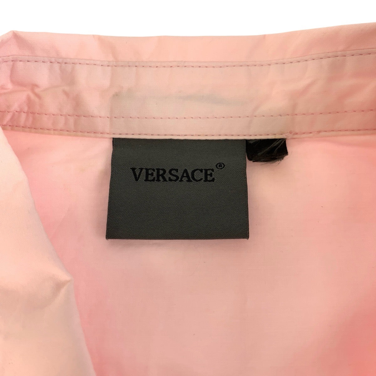 24698
VERSACE ヴェルサーチ ピンク コットン 長袖シャツ メンズ AB9