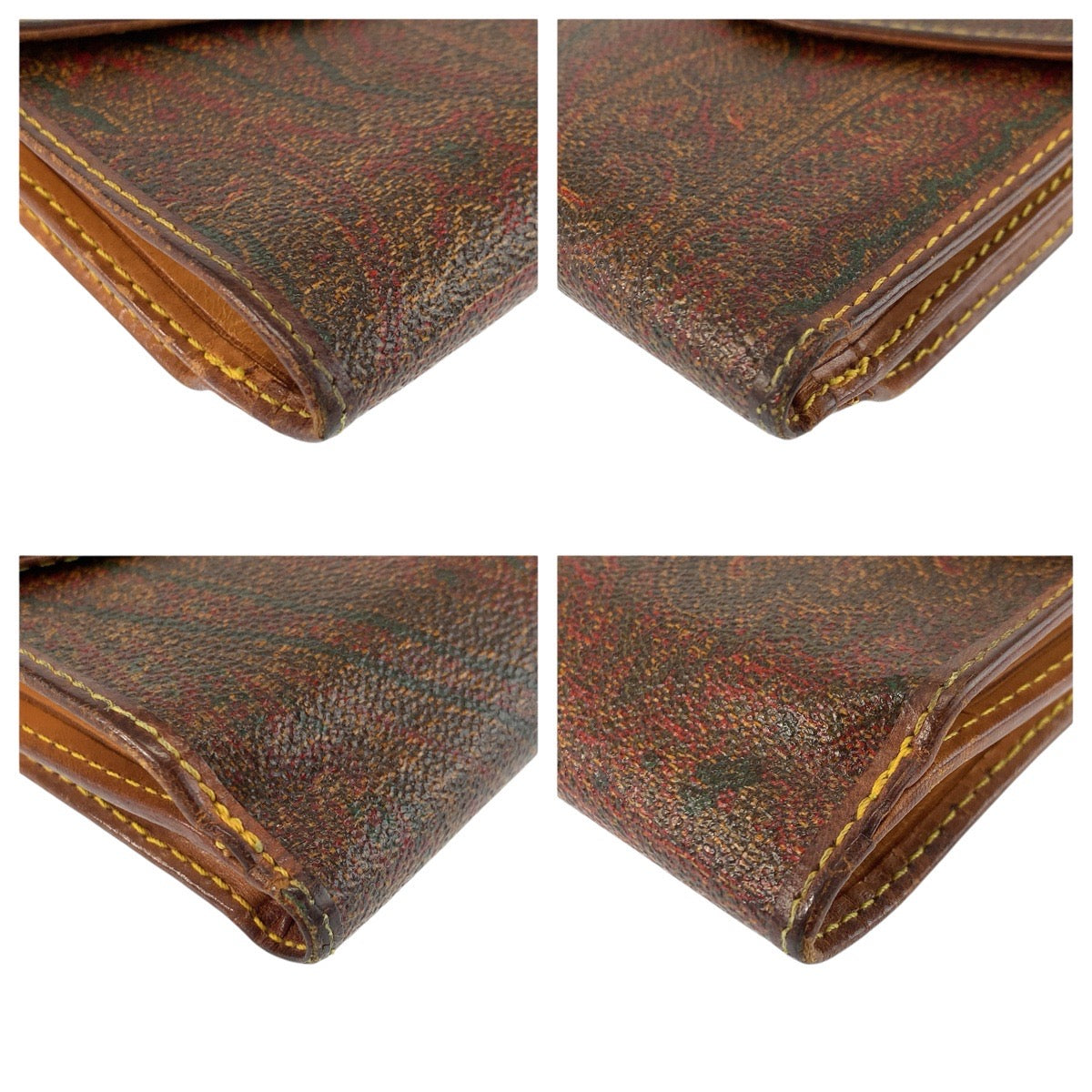 24713
ETRO エトロ ペイズリー柄 ブラウン PVC N0699651 折財布 コンパクトウォレット レディース B1