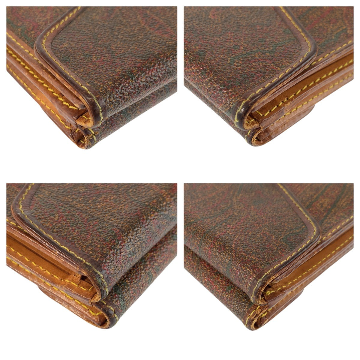 24713
ETRO エトロ ペイズリー柄 ブラウン PVC N0699651 折財布 コンパクトウォレット レディース B1
