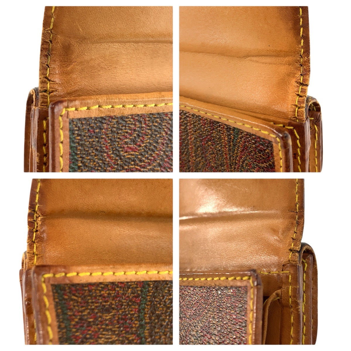 24713
ETRO エトロ ペイズリー柄 ブラウン PVC N0699651 折財布 コンパクトウォレット レディース B1