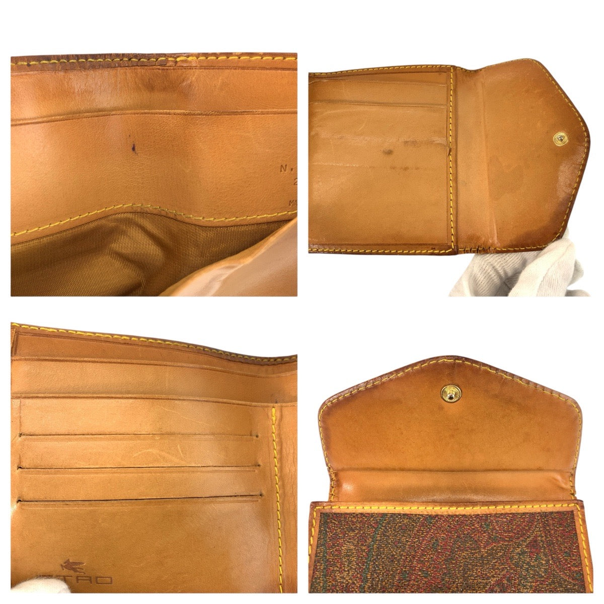 24713
ETRO エトロ ペイズリー柄 ブラウン PVC N0699651 折財布 コンパクトウォレット レディース B1