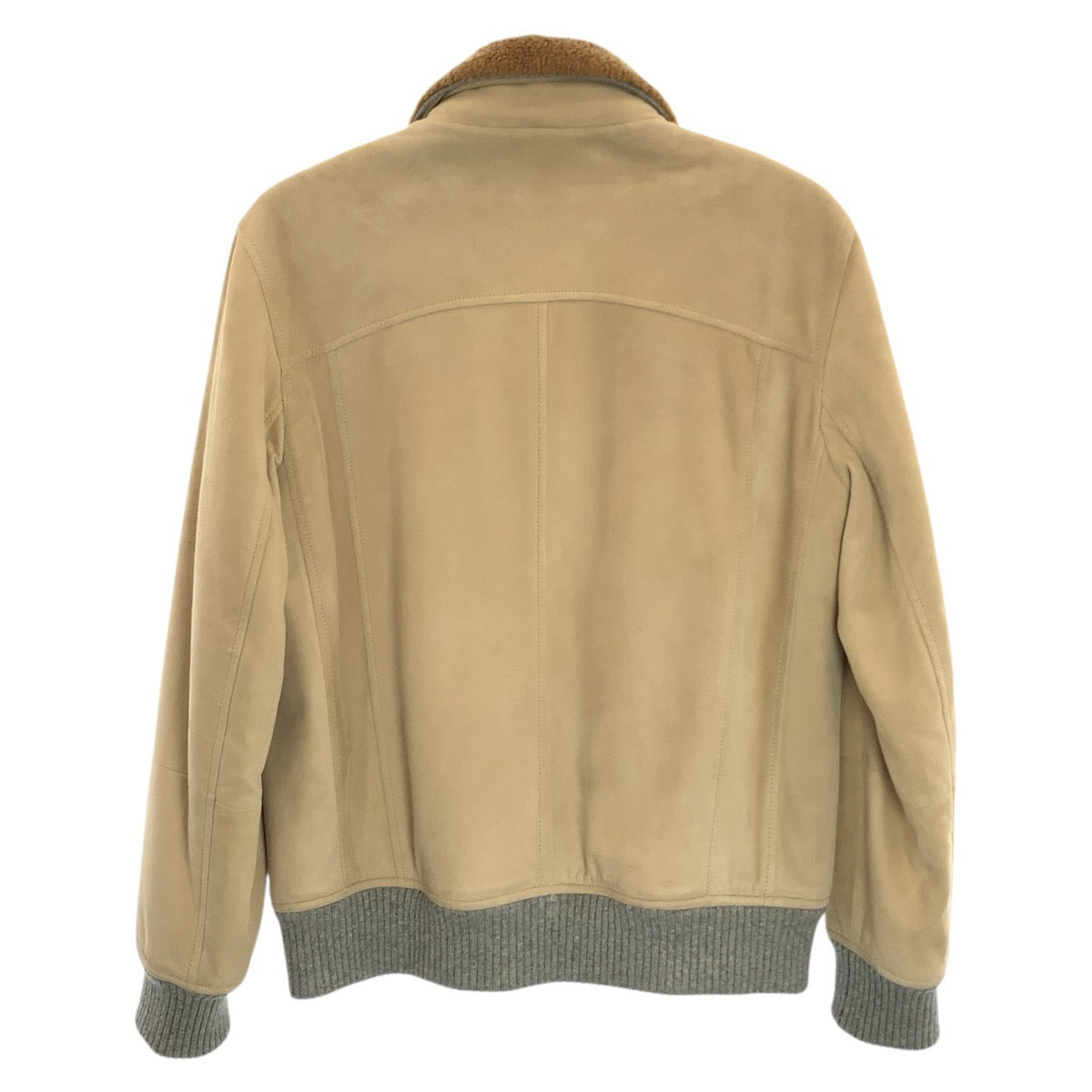 24714
Brunello Cucinelli ブルネロクチネリ 26SS ベージュ ブラウン レザー / ウール ブルゾン ジャケット メンズ ABP420