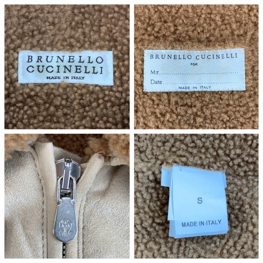 24714
Brunello Cucinelli ブルネロクチネリ 26SS ベージュ ブラウン レザー / ウール ブルゾン ジャケット メンズ ABP420