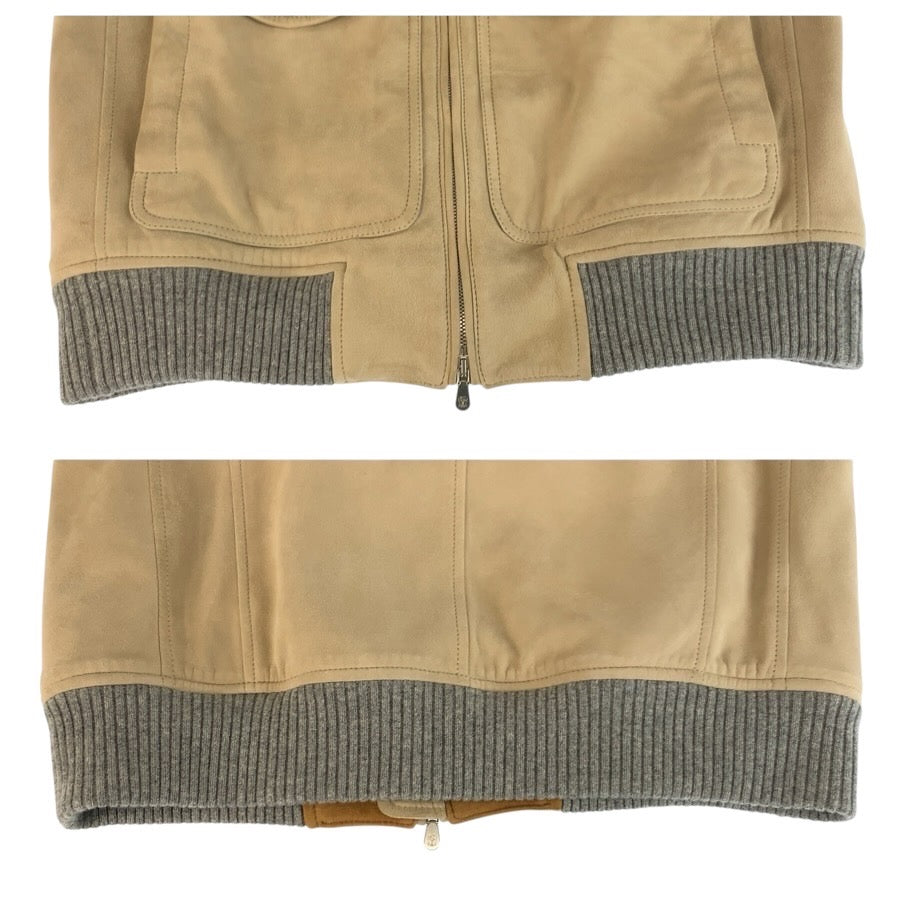 24714
Brunello Cucinelli ブルネロクチネリ 26SS ベージュ ブラウン レザー / ウール ブルゾン ジャケット メンズ ABP420