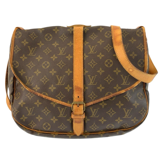 24718
LOUIS VUITTON ルイヴィトン モノグラム ソミュール35 ブラウン ゴールド金具 PVC / レザー M42254 ショルダーバッグ メッセンジャーバッグ 男女兼用 レディース B35