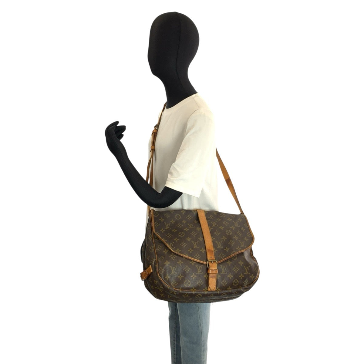 24718
LOUIS VUITTON ルイヴィトン モノグラム ソミュール35 ブラウン ゴールド金具 PVC / レザー M42254 ショルダーバッグ メッセンジャーバッグ 男女兼用 レディース B35