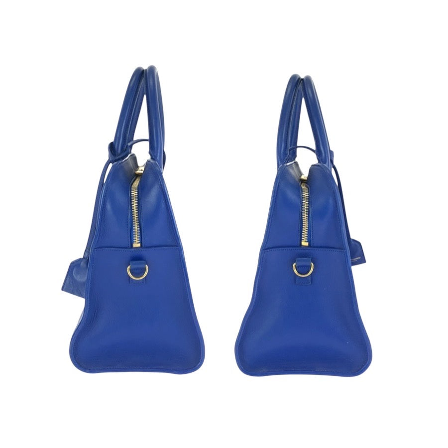 24719
SAINT LAURENT PARIS サンローランパリ モノグラム カバス YSL 2way ブルー ゴールド金具 レザー 357395 ハンドバッグ ショルダーバッグ レディース ABP70