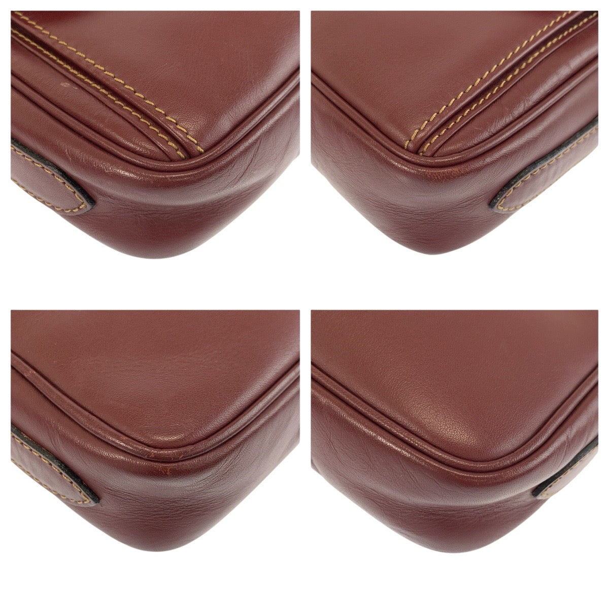 24722
CARTIER カルティエ マストライン ボルドー ゴールド金具 レザー ショルダーバッグ レディース ABP21