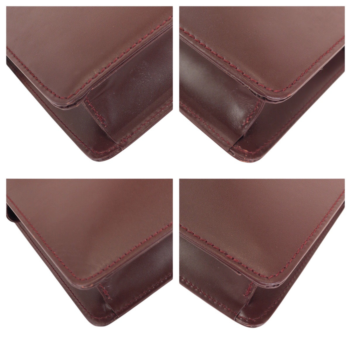24723
CARTIER カルティエ マストライン ワインレッド ボルドー ゴールド金具 レザー クラッチバッグ セカンドバッグ 男女兼用 メンズ ABP14