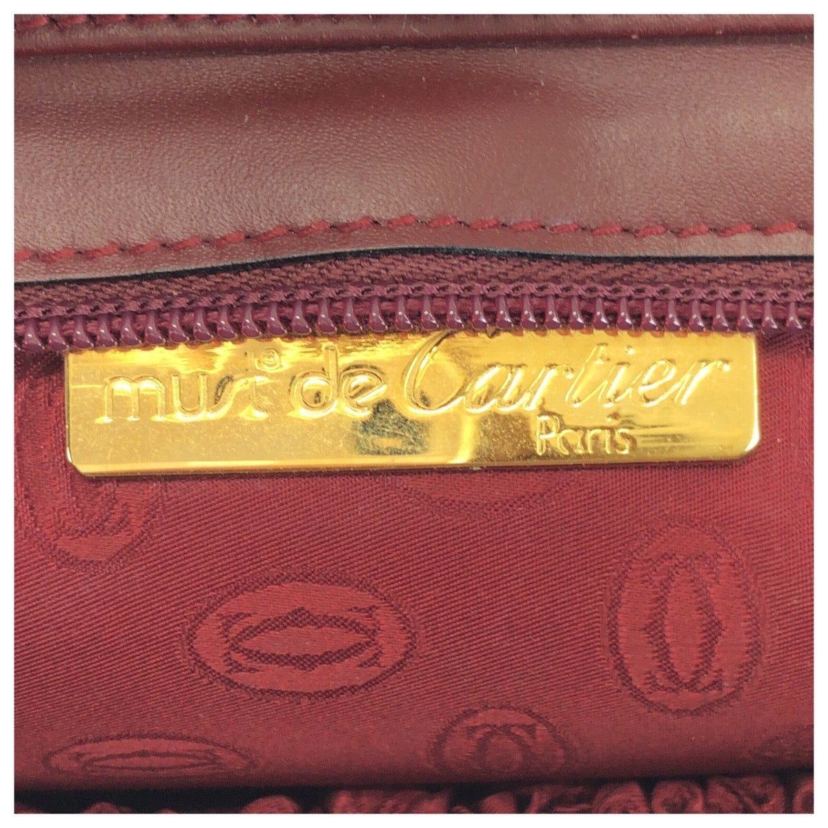 24723
CARTIER カルティエ マストライン ワインレッド ボルドー ゴールド金具 レザー クラッチバッグ セカンドバッグ 男女兼用 メンズ ABP14