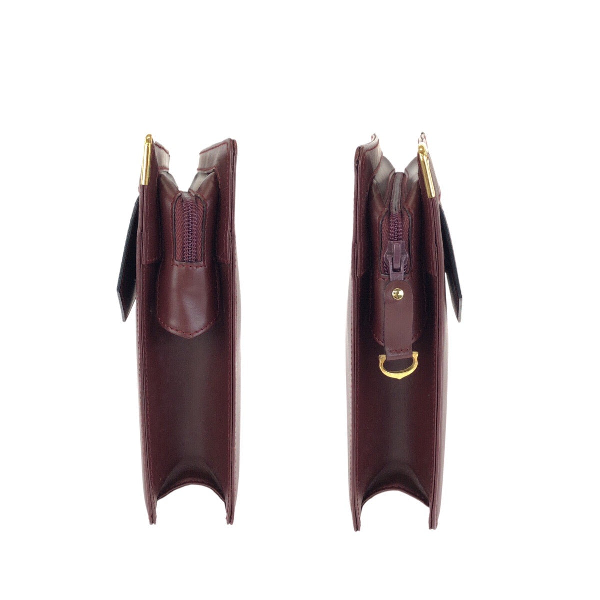 24723
CARTIER カルティエ マストライン ワインレッド ボルドー ゴールド金具 レザー クラッチバッグ セカンドバッグ 男女兼用 メンズ ABP14