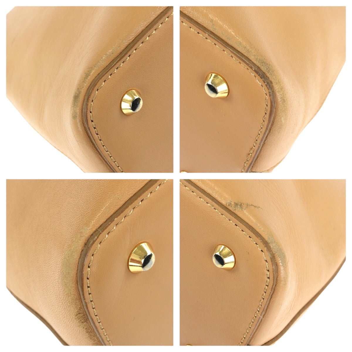24726
BURBERRY バーバリー ロゴ ベージュ ゴールド金具 レザー ショルダーバッグ ハンドバッグ レディース AB21