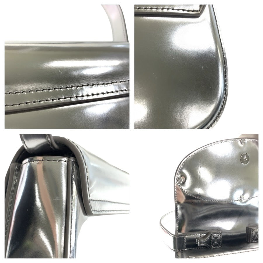 24728
DIESEL ディーゼル シルバー シルバー金具 牛革 ショルダーバッグ ハンドバッグ レディース SA28