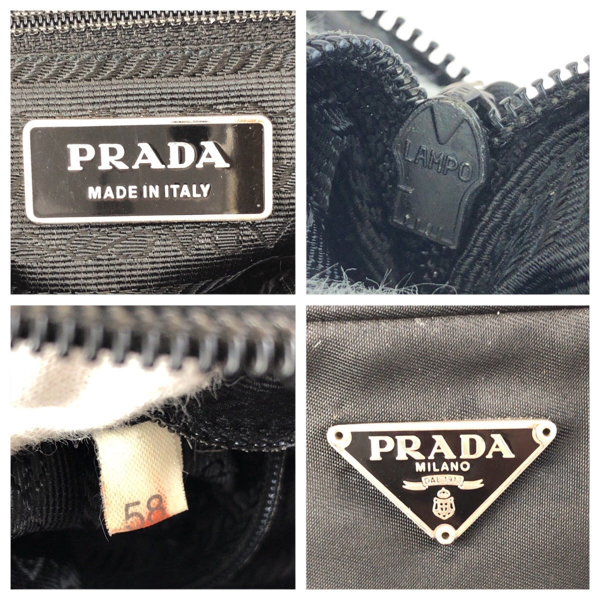 24736
PRADA プラダ テスート 三角ロゴプレート ブラック 黒 シルバー金具 ナイロン ショルダーバッグ ポシェット レディース AB21