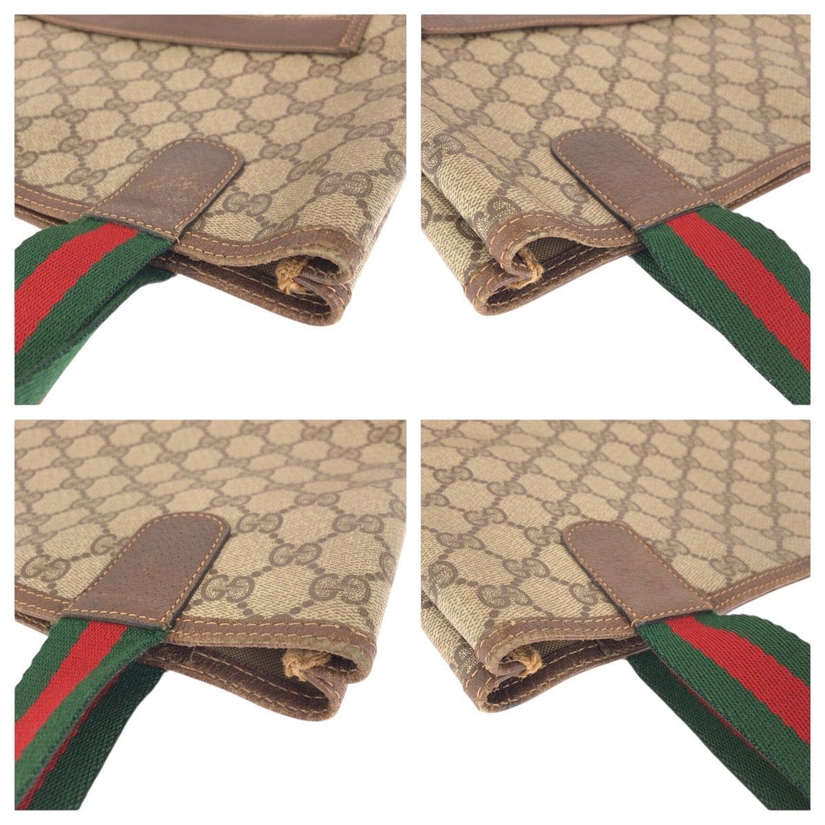 24739
GUCCI グッチ ヴィンテージ シェリーライン ベージュ ブラウン GGスプリームキャンバス / レザー 89 02 003 トートバッグ ショルダーバッグ レディース AB21