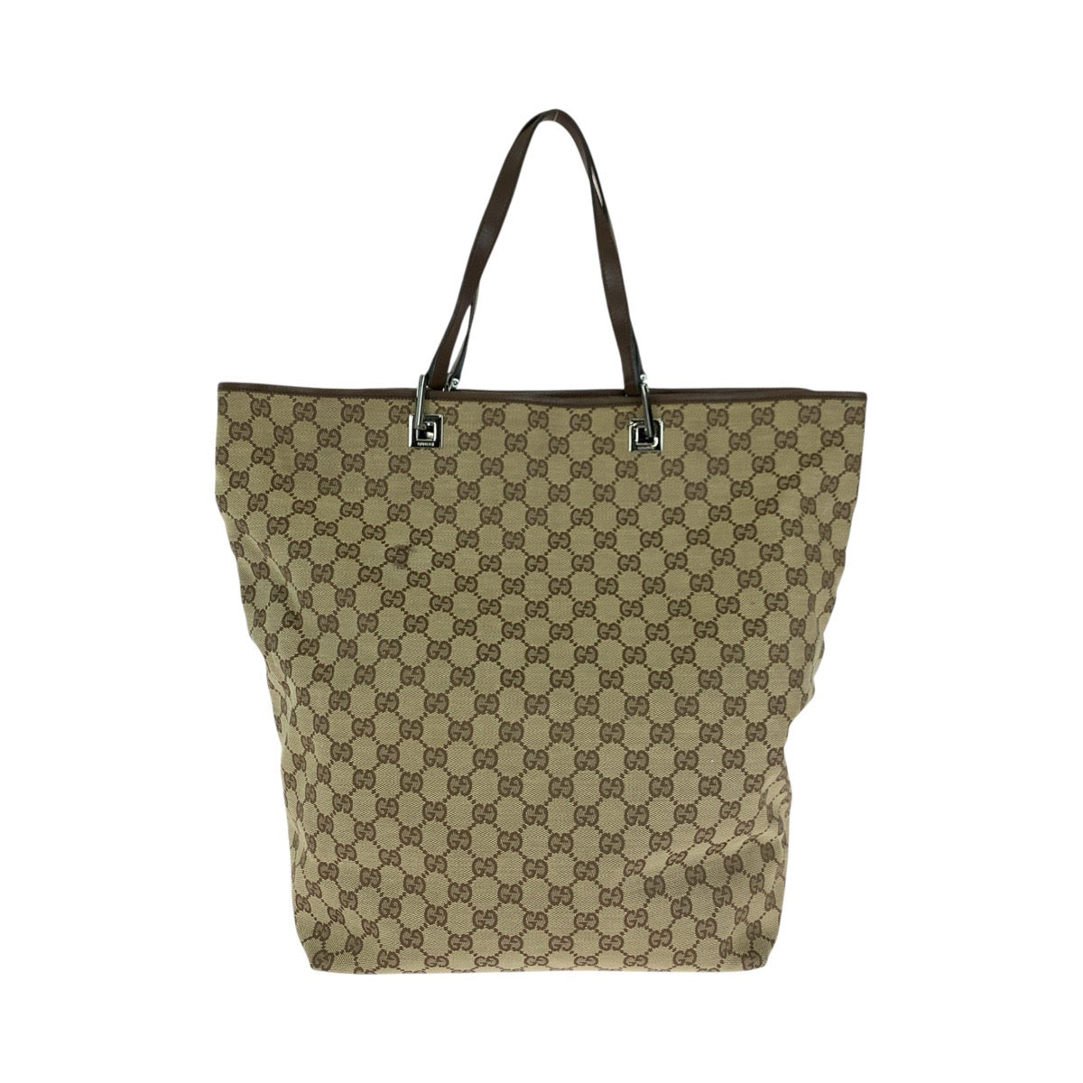 24741
GUCCI グッチ ベージュ ブラウン シルバー金具 GGキャンバス / レザー 31242 トートバッグ ショルダーバッグ レディース ABP28