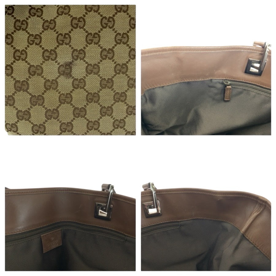 24741
GUCCI グッチ ベージュ ブラウン シルバー金具 GGキャンバス / レザー 31242 トートバッグ ショルダーバッグ レディース ABP28
