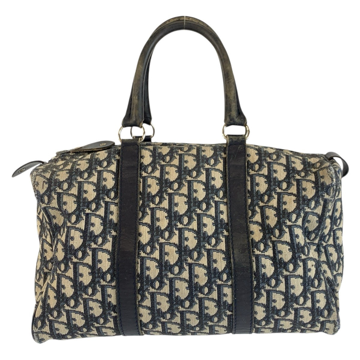 24742
Christian Dior クリスチャンディオール ヴィンテージ トロッター ネイビー シルバー金具 キャンバス / レザー ハンドバッグ ボストンバッグ レディース AB35