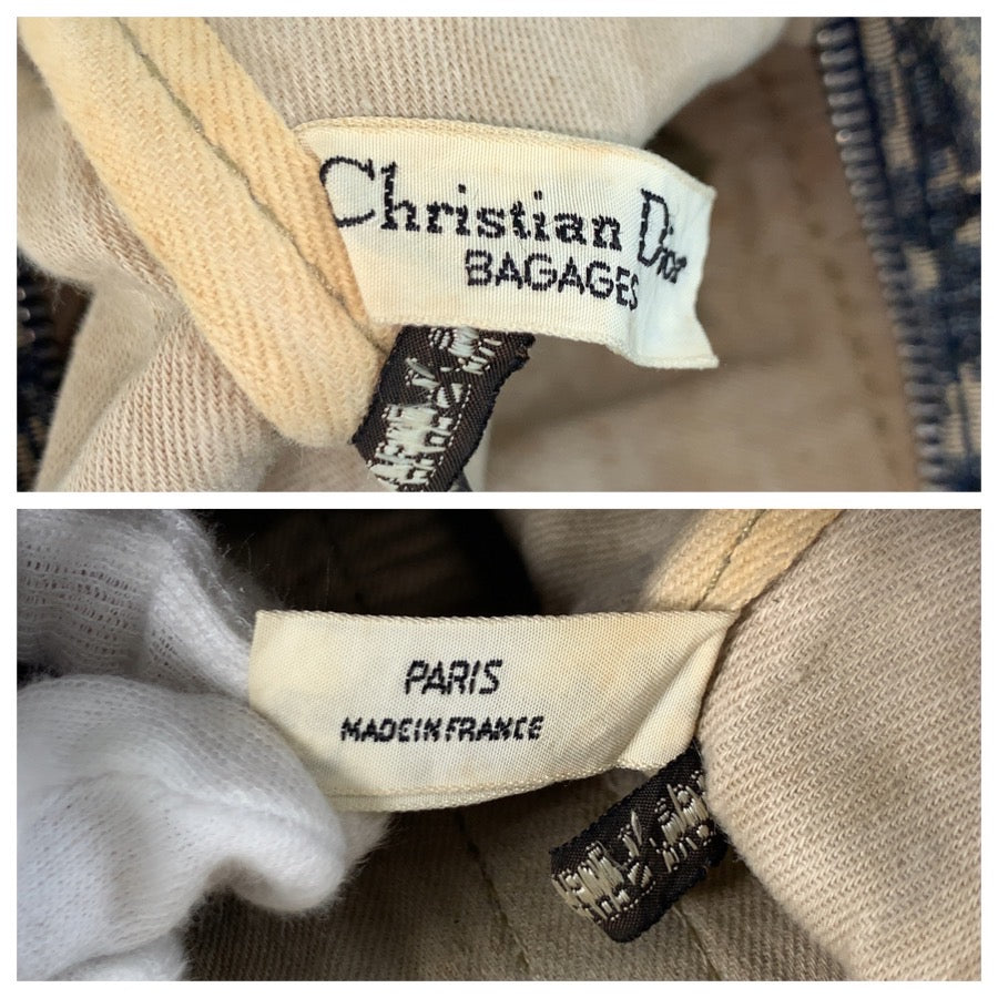 24742
Christian Dior クリスチャンディオール ヴィンテージ トロッター ネイビー シルバー金具 キャンバス / レザー ハンドバッグ ボストンバッグ レディース AB35