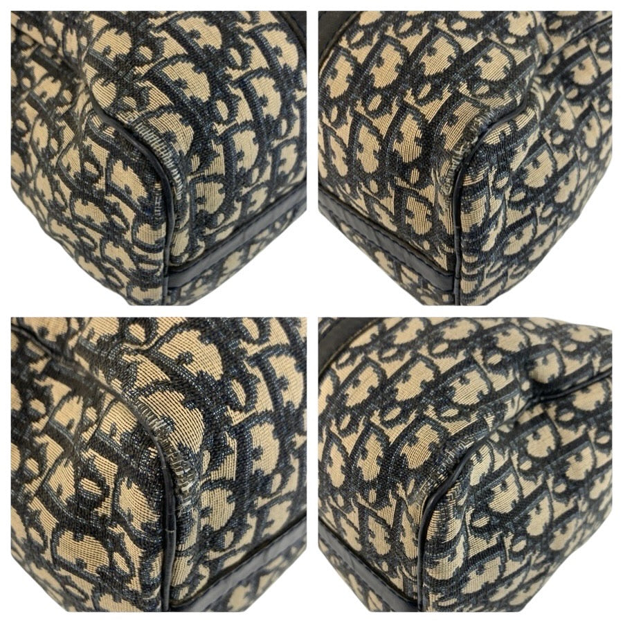 24742
Christian Dior クリスチャンディオール ヴィンテージ トロッター ネイビー シルバー金具 キャンバス / レザー ハンドバッグ ボストンバッグ レディース AB35
