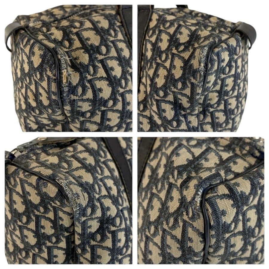 24742
Christian Dior クリスチャンディオール ヴィンテージ トロッター ネイビー シルバー金具 キャンバス / レザー ハンドバッグ ボストンバッグ レディース AB35
