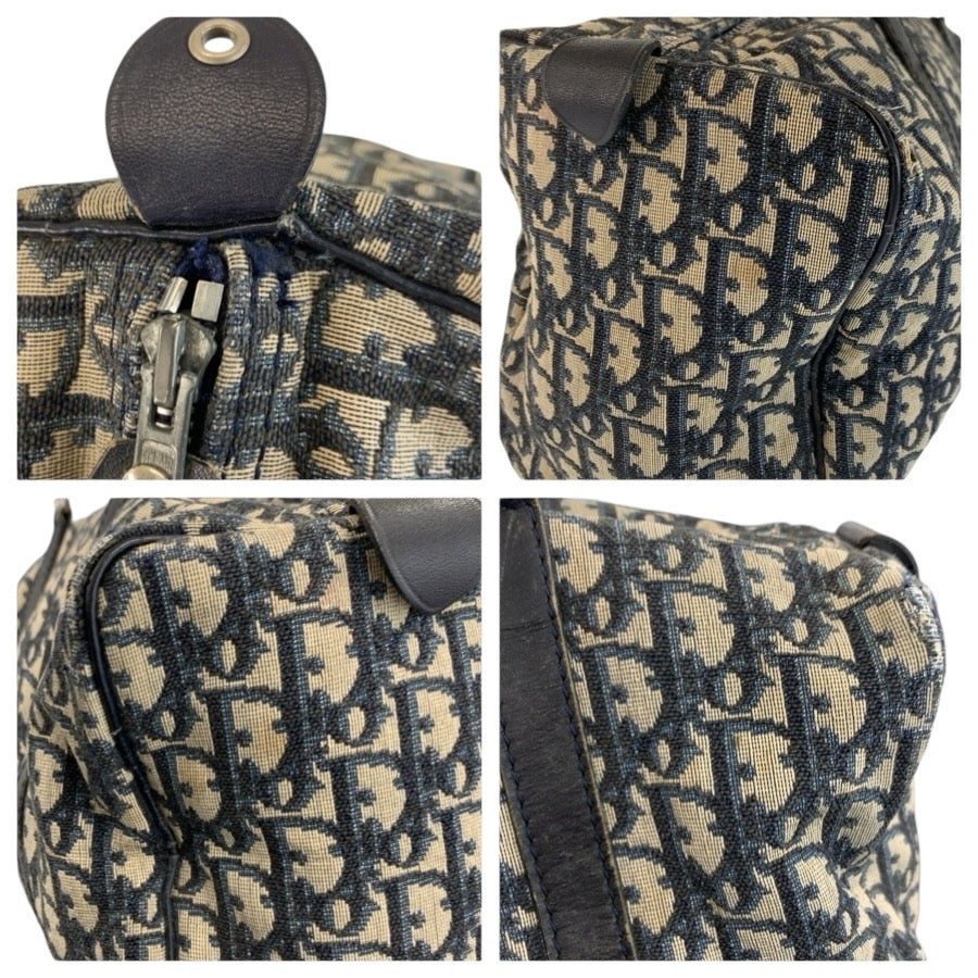 24742
Christian Dior クリスチャンディオール ヴィンテージ トロッター ネイビー シルバー金具 キャンバス / レザー ハンドバッグ ボストンバッグ レディース AB35