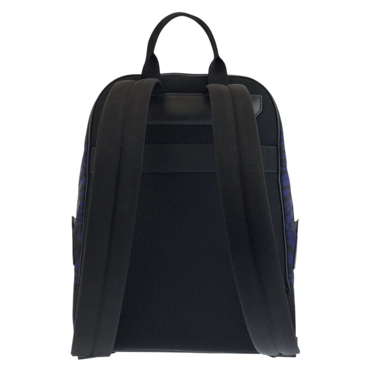 24743
BALLY バリー ゼブラ柄 ネイビー ブラック ナイロン リュックサック バックパック メンズ SA42