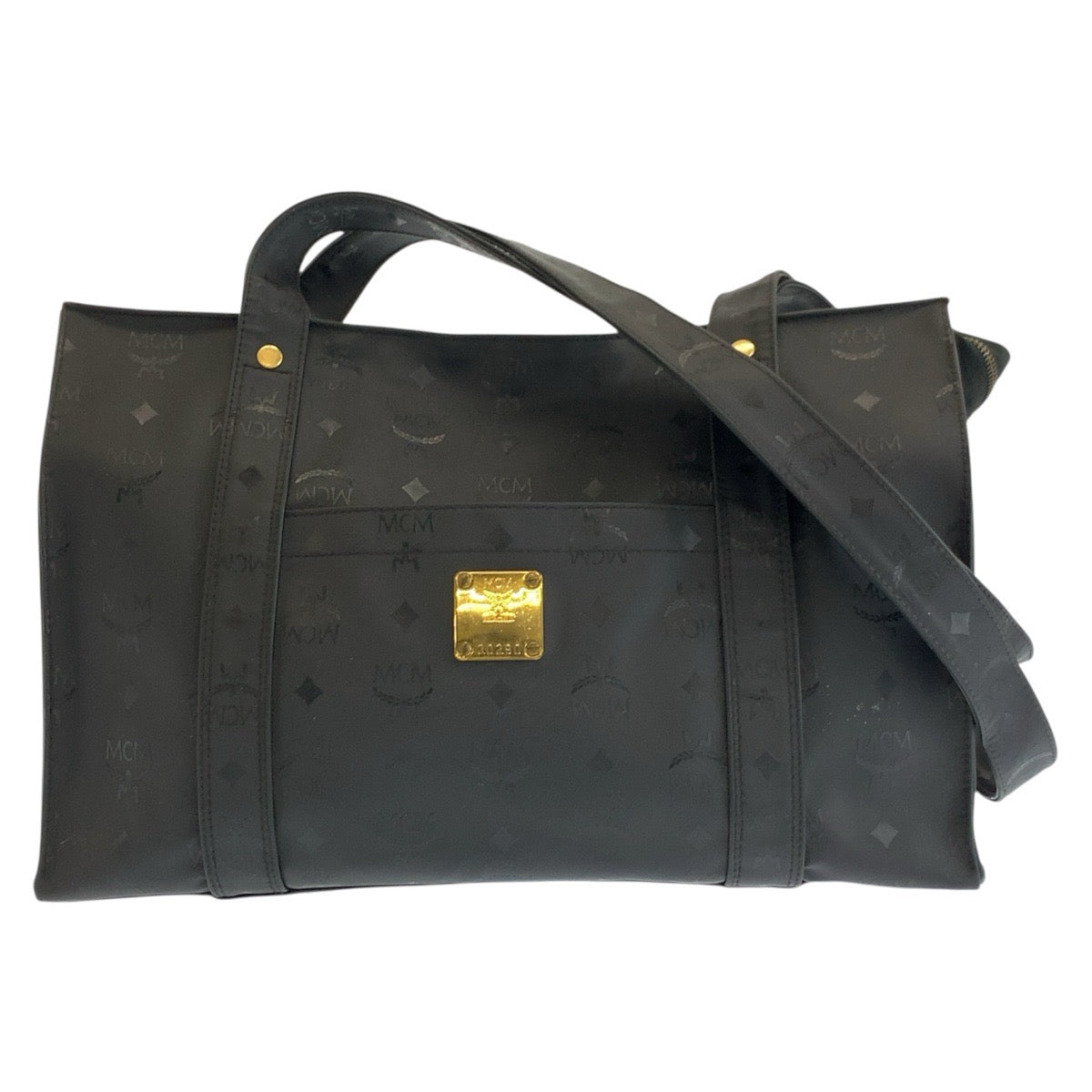 24745
MCM エム シー エム ヴィセトス ブラック 黒 ゴールド金具 PVC トートバッグ ショルダーバッグ レディース ABP21