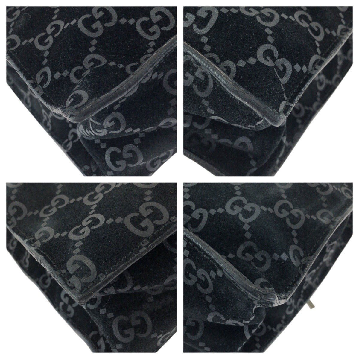 24747
GUCCI グッチ ヴィンテージ GG柄 ブラック 黒 シルバー金具 スウェード 002 1052 トートバッグ ショルダーバッグ レディース ABP28