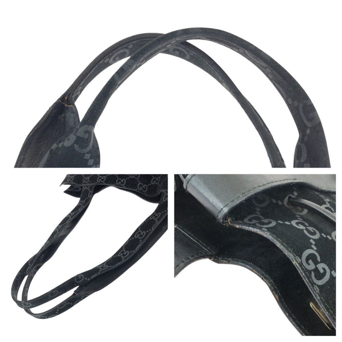 24747
GUCCI グッチ ヴィンテージ GG柄 ブラック 黒 シルバー金具 スウェード 002 1052 トートバッグ ショルダーバッグ レディース ABP28