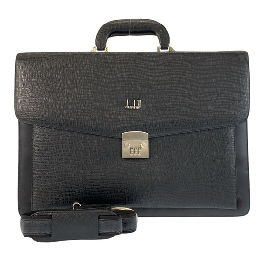 24748
Dunhill ダンヒル ブラック 黒 シルバー金具 レザー ビジネスバッグ ブリーフケース メンズ A28