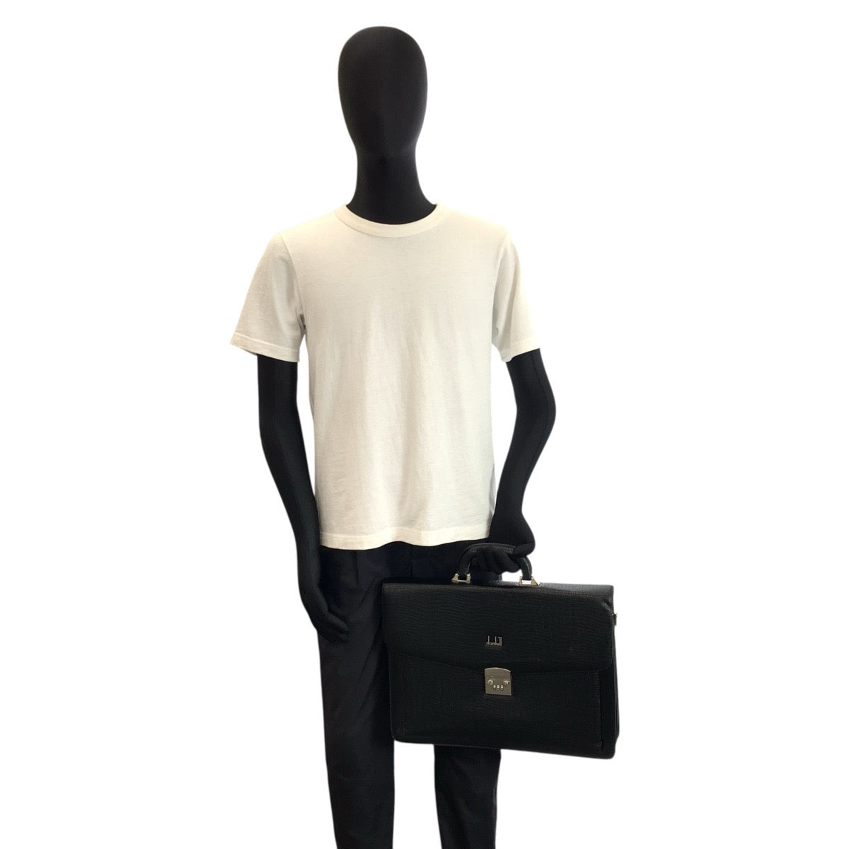24748
Dunhill ダンヒル ブラック 黒 シルバー金具 レザー ビジネスバッグ ブリーフケース メンズ A28