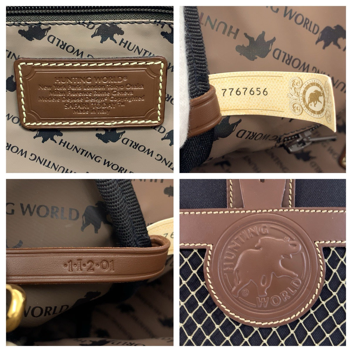 24750
HUNTING WORLD ハンティングワールド サファリトゥディ ブラック 黒 ブラウン ゴールド金具 キャンバス / レザー トートバッグ ショルダーバッグ レディース A14