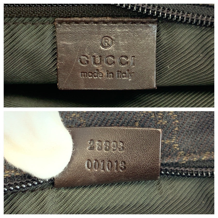 24751
GUCCI グッチ ブラウン GGキャンバス / レザー 28893 トートバッグ ハンドバッグ レディース AB23