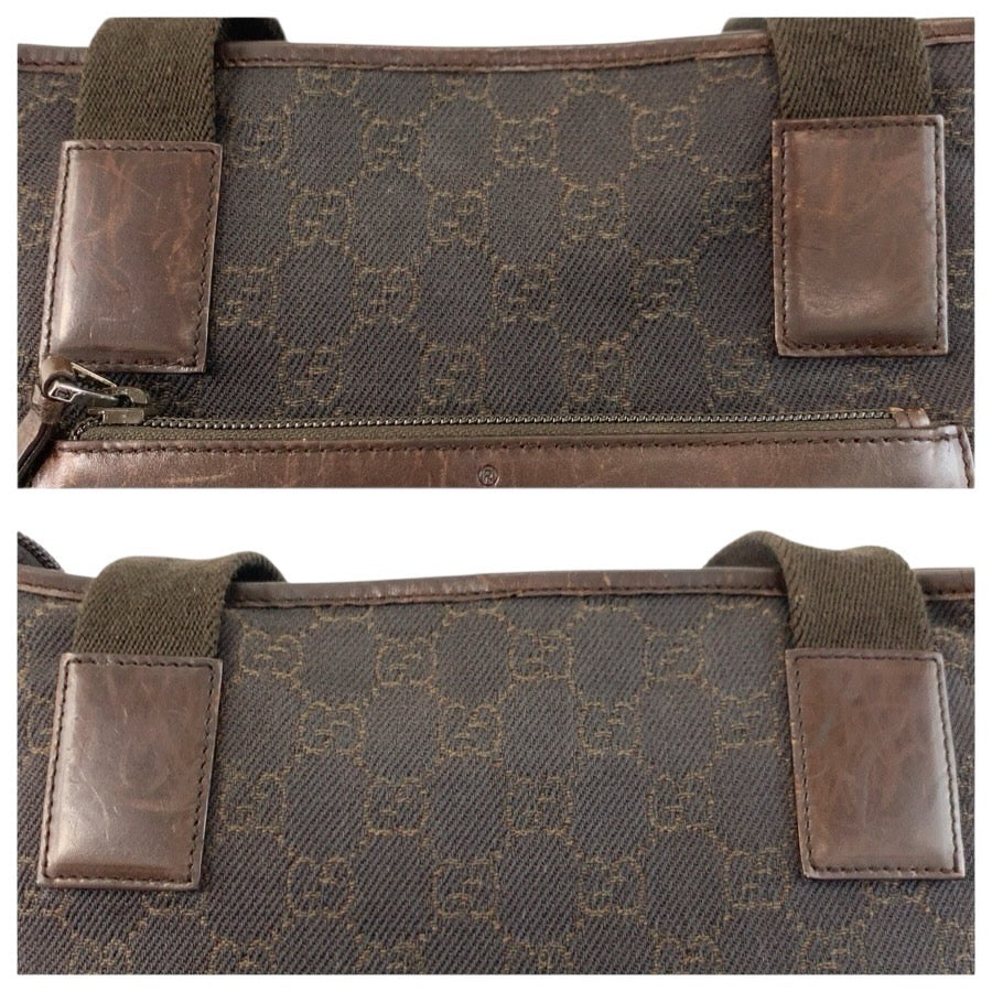 24751
GUCCI グッチ ブラウン GGキャンバス / レザー 28893 トートバッグ ハンドバッグ レディース AB23