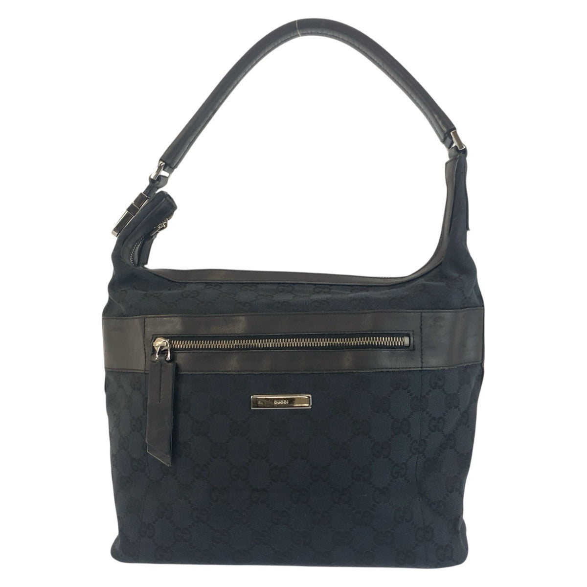 24752
GUCCI グッチ ブラック 黒 シルバー金具 GGキャンバス / レザー 001 4298 ショルダーバッグ レディース AB23