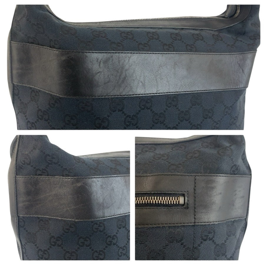 24752
GUCCI グッチ ブラック 黒 シルバー金具 GGキャンバス / レザー 001 4298 ショルダーバッグ レディース AB23