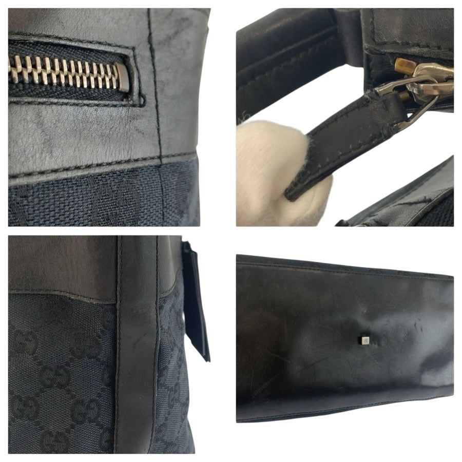 24752
GUCCI グッチ ブラック 黒 シルバー金具 GGキャンバス / レザー 001 4298 ショルダーバッグ レディース AB23
