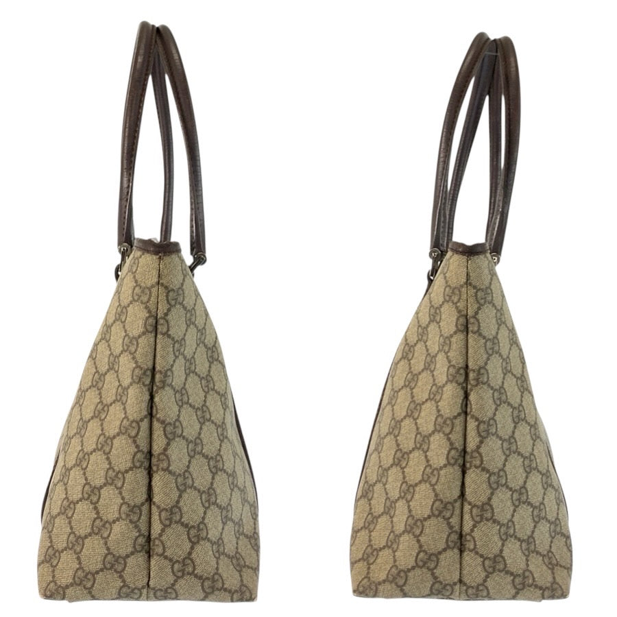 24753
GUCCI グッチ ベージュ ブラウン GGスプリームキャンバス / レザー 114595 トートバッグ ハンドバッグ レディース AB28
