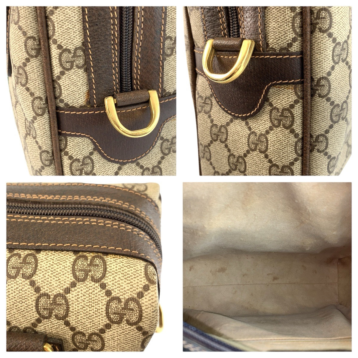 24755
GUCCI グッチ ヴィンテージ シェリーライン ブラウン ベージュ ゴールド金具 GGスプリームキャンバス / レザー 37 02 3839 ハンドバッグ ショルダーバッグ 2way レディース ABP49