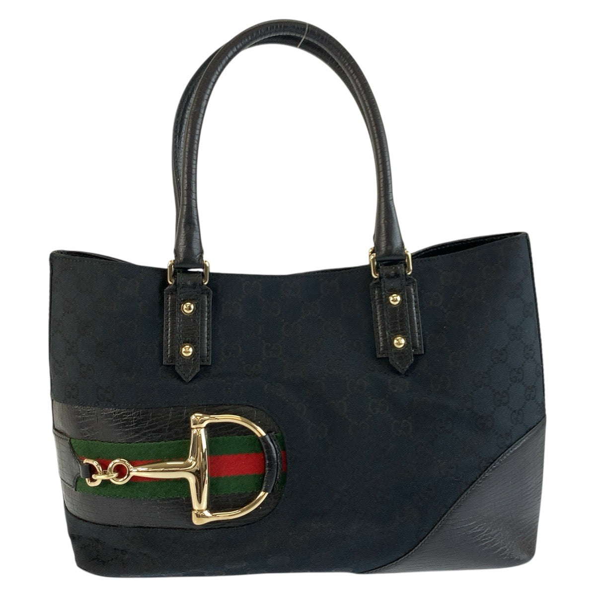 24756
GUCCI グッチ ホースビット シェリーライン ブラック 黒 ゴールド金具 GGキャンバス / レザー 137385 トートバッグ ハンドバッグ レディース ABP49