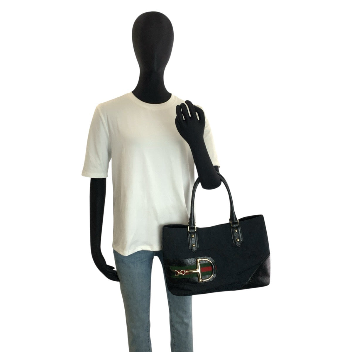 24756
GUCCI グッチ ホースビット シェリーライン ブラック 黒 ゴールド金具 GGキャンバス / レザー 137385 トートバッグ ハンドバッグ レディース ABP49